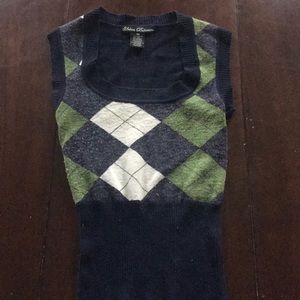Urban Behavior Green & Blue Argyle sweater Vest XS